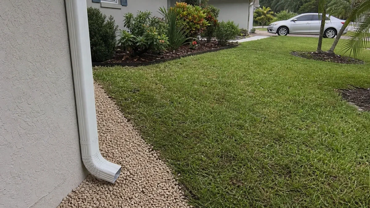 Tampa Finished Yard Drainage Gravel Strip near Tampa