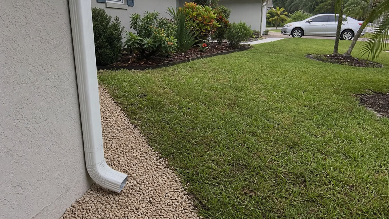 Tampa Finished Yard Drainage Gravel Strip near Tampa